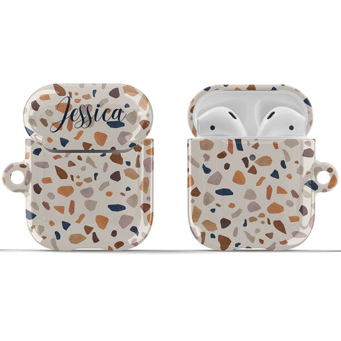 Terrazzo Pattern Custom Name AirPods Case